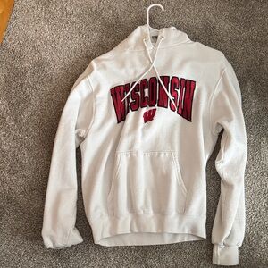 Wisconsin White Hoodie